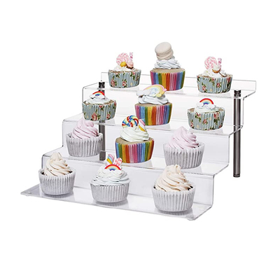 2つの3つの6つの層のカップケーキのアクリルのデザートの立場の注文のサイズのホールダー