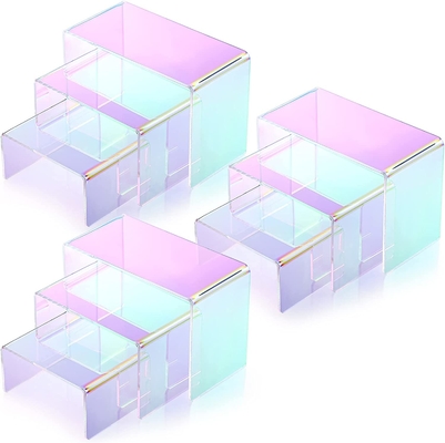虹のアクリルの表示棚の大きい中型の小さい長方形の立場