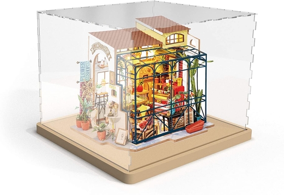 アクリルの木の基盤のCollectibles DIYの家モデルのための透明で明確なカバー
