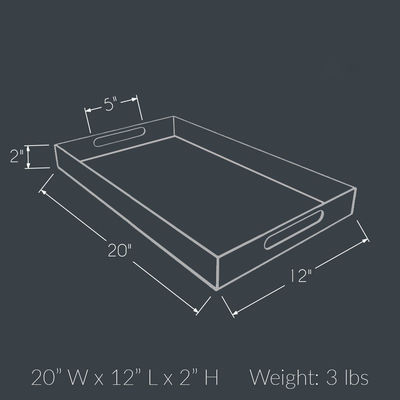 正方形の明確なルーサイトのサービングの皿12x16はアクリル材料をじりじり動かす