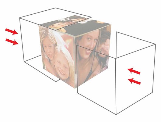 明確なプラスチック ギフトのための6味方されたアクリルの写真の立方体3.25x3.25Inch