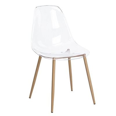 OEM ODMのゆとりのアクリルの幻影の椅子、Eamesは金属の足を搭載するプラスチック椅子のスタイルを作る